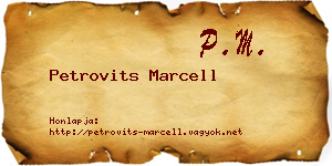 Petrovits Marcell névjegykártya